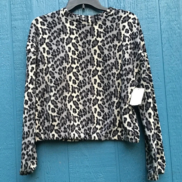 Abound Giada Leopard Print Fleece Sweatshirt XS Nordstrom Animal NWT - Picture 2 of 6